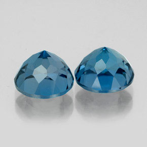 캐럿 천연 런던 블루 토파즈 보석, 라운드 컷, 8.03 mm, VVS
