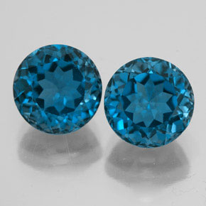 캐럿 천연 런던 블루 토파즈 보석, 라운드 컷, 8.07 mm, VVS
