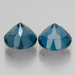 캐럿 천연 런던 블루 토파즈 보석, 라운드 컷, 7.24 mm, VVS