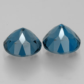 캐럿 천연 런던 블루 토파즈 보석, 라운드 컷, 7.26 mm, VVS