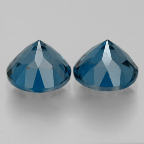 캐럿 천연 런던 블루 토파즈 보석, 라운드 컷, 7.12 mm, VVS-VS