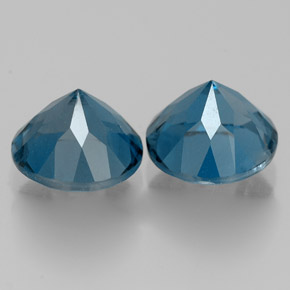 캐럿 천연 런던 블루 토파즈 보석, 라운드 컷, 7.14 mm, VVS