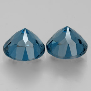 캐럿 천연 런던 블루 토파즈 보석, 라운드 컷, 7.23 mm, VVS