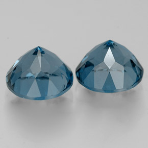 캐럿 천연 런던 블루 토파즈 보석, 라운드 컷, 7.22 mm, VVS