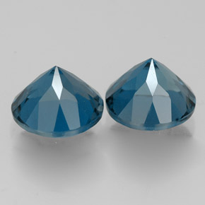 캐럿 천연 런던 블루 토파즈 보석, 라운드 컷, 7.26 mm, VVS-VS
