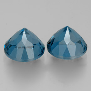 캐럿 천연 런던 블루 토파즈 보석, 라운드 컷, 7.27 mm, VVS-VS