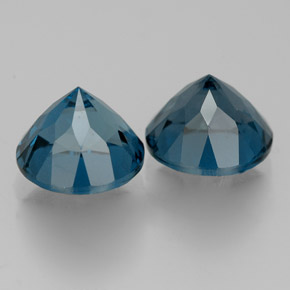 캐럿 천연 런던 블루 토파즈 보석, 라운드 컷, 7.22 mm, VVS