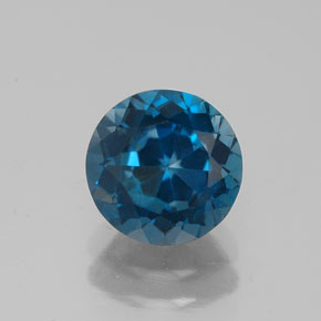 1.87캐럿 천연 런던 블루 토파즈, 라운드 컷, 7.27 mm, VS