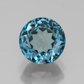 2.73캐럿 천연 런던 블루 토파즈, 라운드 컷, 8.08 mm, VVS