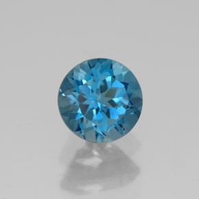 1.76캐럿 천연 런던 블루 토파즈, 라운드 컷, 7.18 mm, VVS
