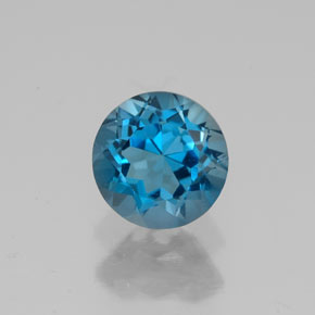 1.85캐럿 천연 런던 블루 토파즈, 라운드 컷, 7.23 mm, VVS