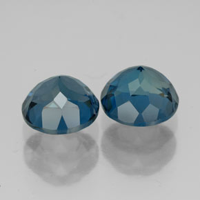 캐럿 천연 런던 블루 토파즈 보석, 라운드 컷, 8.08 mm, VVS-VS
