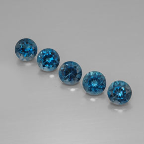 캐럿 천연 런던 블루 토파즈 보석, 라운드 컷, 7.23 mm, VVS