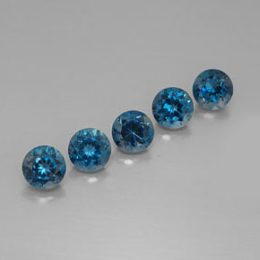 캐럿 천연 런던 블루 토파즈 보석, 라운드 컷, 7.23 mm, VVS