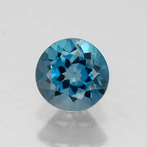 1.76캐럿 천연 런던 블루 토파즈, 라운드 컷, 7.15 mm, VVS