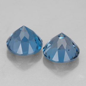 캐럿 천연 런던 블루 토파즈 보석, 라운드 컷, 7.18 mm, VVS