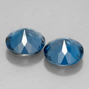 캐럿 천연 런던 블루 토파즈 보석, 라운드 컷, 8.04 mm, VVS-VS