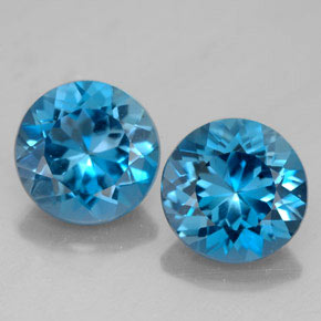 캐럿 천연 런던 블루 토파즈 보석, 라운드 컷, 7.93 mm, VVS-VS
