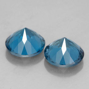 캐럿 천연 런던 블루 토파즈 보석, 라운드 컷, 7.93 mm, VVS-VS