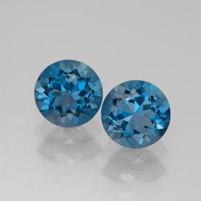 캐럿 천연 런던 블루 토파즈 보석, 라운드 컷, 7.23 mm, VVS-VS