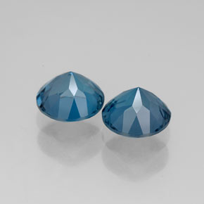캐럿 천연 런던 블루 토파즈 보석, 라운드 컷, 7.23 mm, VVS-VS