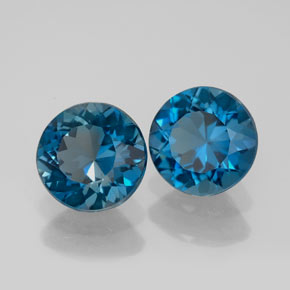 캐럿 천연 런던 블루 토파즈 보석, 라운드 컷, 8.18 mm, VVS