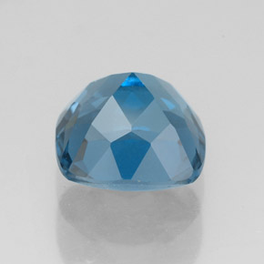 2.92캐럿 천연 런던 블루 토파즈, 쿠션 컷, 8.1×8 mm, VVS