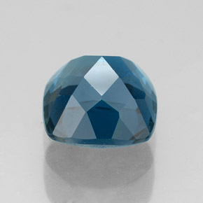 3.12캐럿 천연 런던 블루 토파즈, 쿠션 컷, 8×8 mm, VVS
