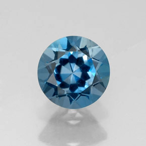 1.80캐럿 천연 런던 블루 토파즈, 라운드 컷, 7.23 mm, VVS