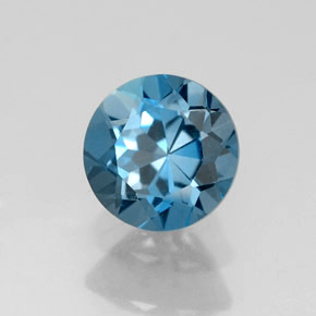1.80캐럿 천연 런던 블루 토파즈, 라운드 컷, 7.23 mm, VVS