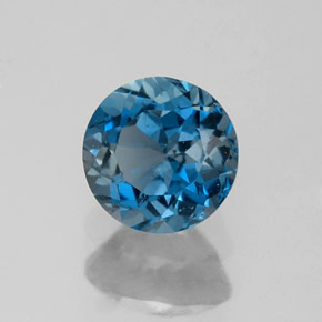 1.81캐럿 천연 런던 블루 토파즈, 라운드 컷, 7.11 mm, VVS