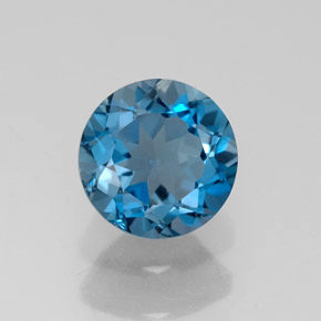 1.79캐럿 천연 런던 블루 토파즈, 라운드 컷, 7.27 mm, VVS