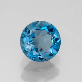 1.79캐럿 천연 런던 블루 토파즈, 라운드 컷, 7.27 mm, VVS