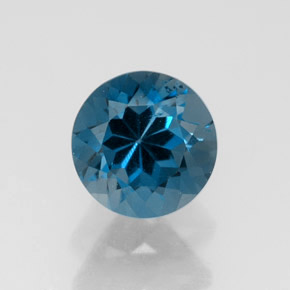 1.97캐럿 천연 런던 블루 토파즈, 라운드 컷, 7.22 mm, VS-SI