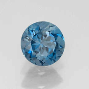 1.83캐럿 천연 런던 블루 토파즈, 라운드 컷, 7.17 mm, VVS