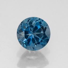 1.82캐럿 천연 런던 블루 토파즈, 라운드 컷, 7.17 mm, VVS
