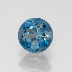 1.82캐럿 천연 런던 블루 토파즈, 라운드 컷, 7.17 mm, VVS