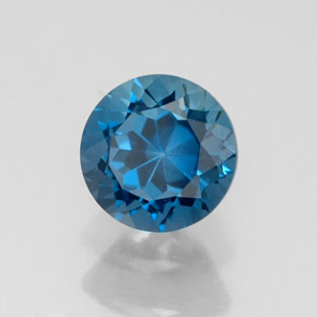1.89캐럿 천연 런던 블루 토파즈, 라운드 컷, 7.20 mm, VVS