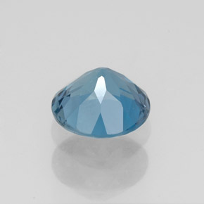 1.52캐럿 천연 런던 블루 토파즈, 라운드 컷, 7.12 mm, VVS