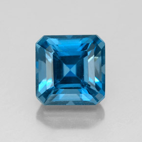 2.51캐럿 천연 런던 블루 토파즈, 에메랄드 컷, 7.1×7 mm, VS