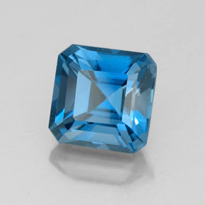 2.51캐럿 천연 런던 블루 토파즈, 에메랄드 컷, 7.1×7 mm, VS