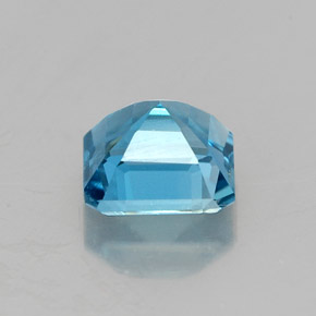 1.23캐럿 천연 런던 블루 토파즈, 에메랄드 컷, 5.9×5.7 mm, VVS