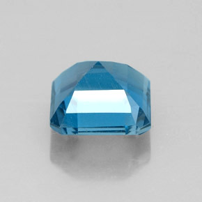 2.27캐럿 천연 런던 블루 토파즈, 에메랄드 컷, 7.1×7.1 mm, VVS-VS