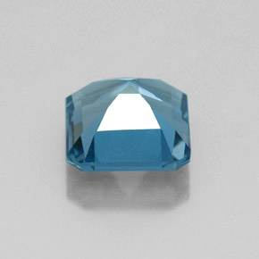 2.04캐럿 천연 런던 블루 토파즈, 에메랄드 컷, 7.1×7 mm, VS