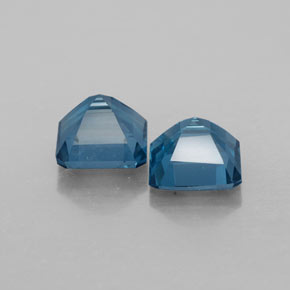 캐럿 천연 런던 블루 토파즈 보석, 에메랄드 컷, 7.1×7.1 mm, VVS