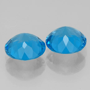 캐럿 천연 스위스 블루 토파즈 보석, 라운드 컷, 7.94 mm, VVS