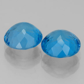 캐럿 천연 스위스 블루 토파즈 보석, 라운드 컷, 8.00 mm, VVS