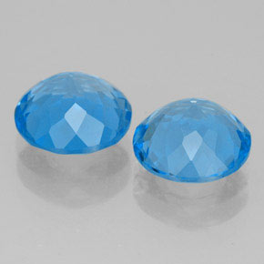 캐럿 천연 스위스 블루 토파즈 보석, 라운드 컷, 8.23 mm, VVS