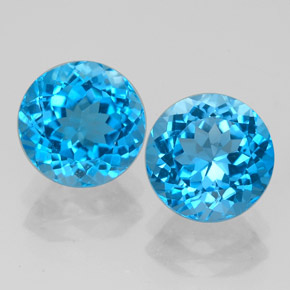 캐럿 천연 스위스 블루 토파즈 보석, 라운드 컷, 7.93 mm, VVS-VS