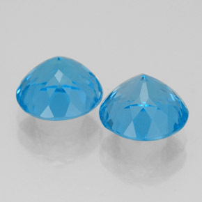 캐럿 천연 스위스 블루 토파즈 보석, 라운드 컷, 7.93 mm, VVS-VS